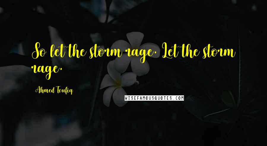 Ahmed Toufiq quotes: So let the storm rage. Let the storm rage.