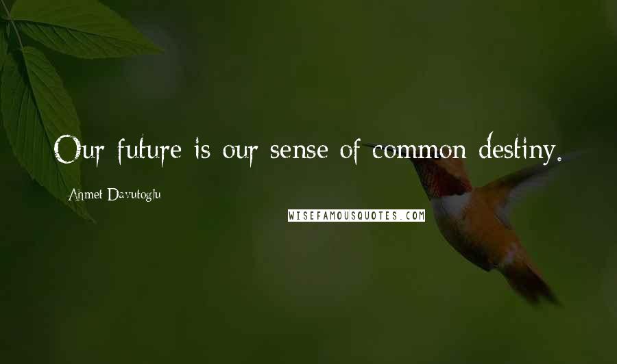 Ahmet Davutoglu quotes: Our future is our sense of common destiny.