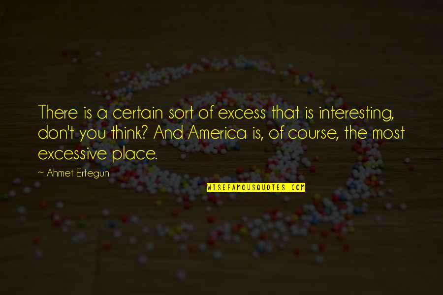 Ahmet Quotes By Ahmet Ertegun: There is a certain sort of excess that