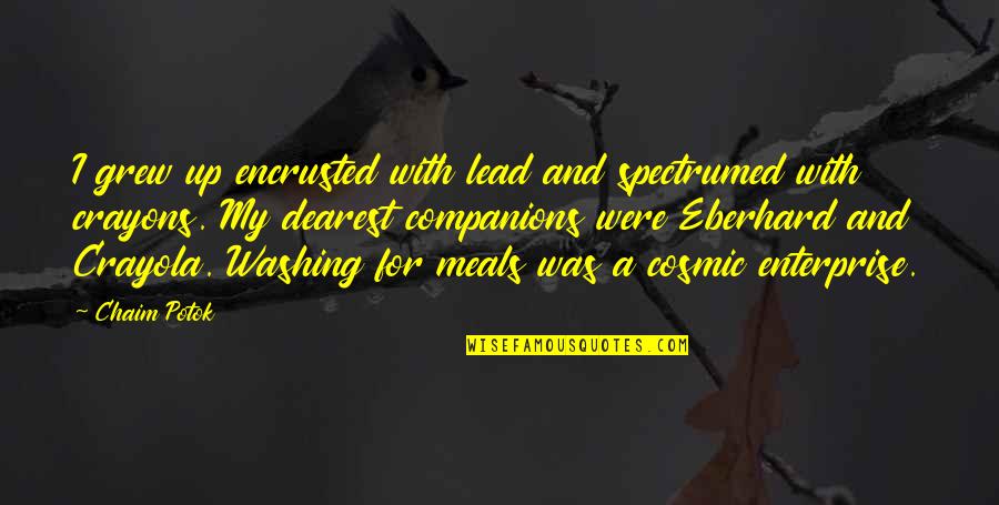 Ahmir Khalib Quotes By Chaim Potok: I grew up encrusted with lead and spectrumed Ahmir Khalib Quotes By Chaim Potok: I grew up encrusted with lead and spectrumed