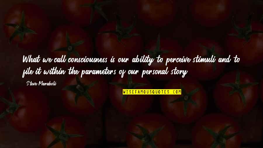 Ahnie Berl Quotes By Steve Maraboli: What we call consciousness is our ability to Ahnie Berl Quotes By Steve Maraboli: What we call consciousness is our ability to