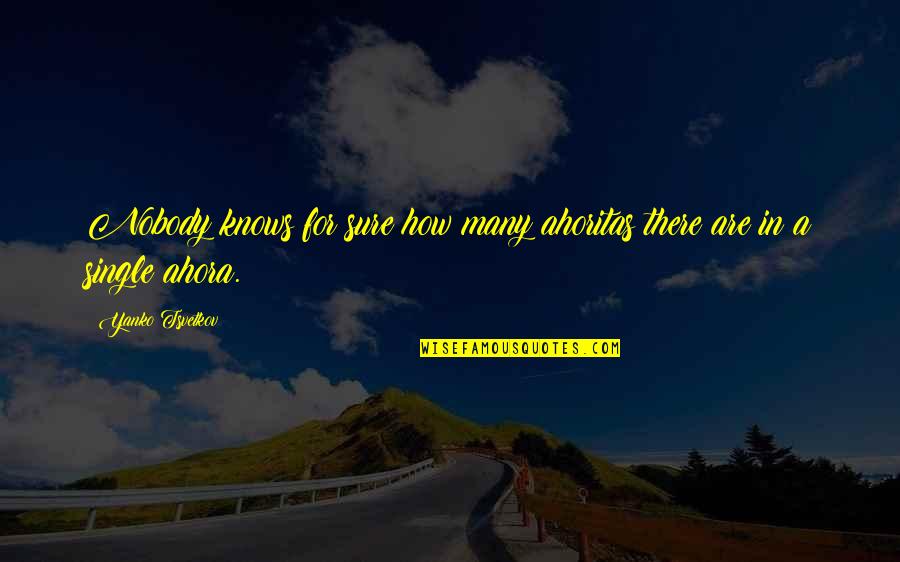 Ahora Quotes By Yanko Tsvetkov: Nobody knows for sure how many ahoritas there Ahora Quotes By Yanko Tsvetkov: Nobody knows for sure how many ahoritas there