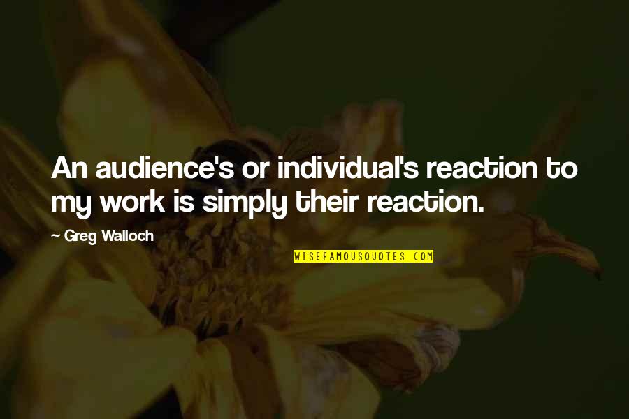 Ahrens Thompson Quotes By Greg Walloch: An audience's or individual's reaction to my work