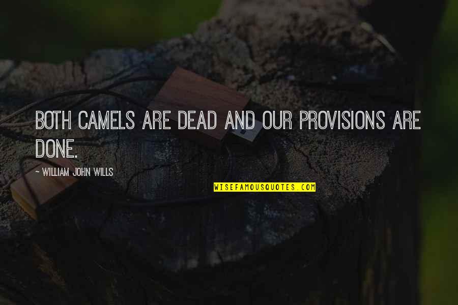 Ahs Quotes By William John Wills: Both camels are dead and our provisions are
