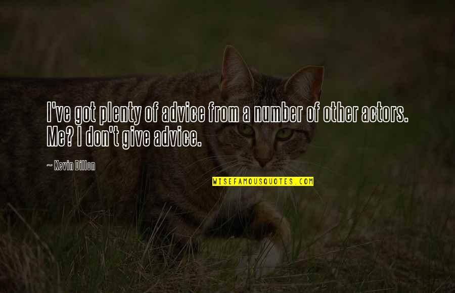 Ahsential Quotes By Kevin Dillon: I've got plenty of advice from a number