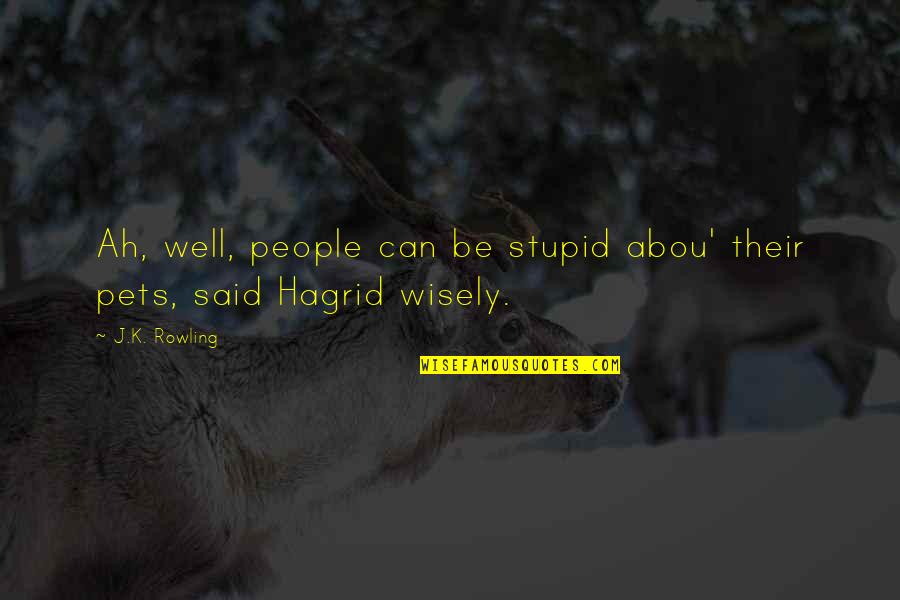 Ah've Quotes By J.K. Rowling: Ah, well, people can be stupid abou' their