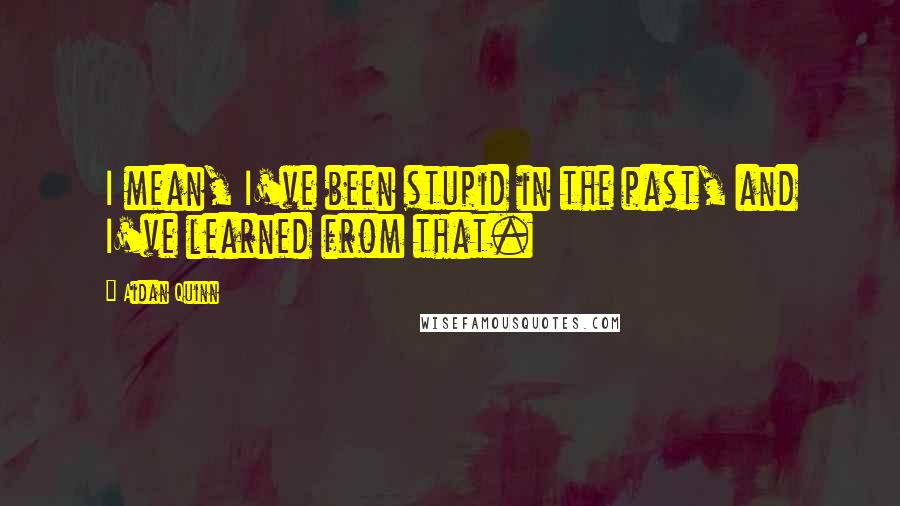 Aidan Quinn quotes: I mean, I've been stupid in the past, and I've learned from that.