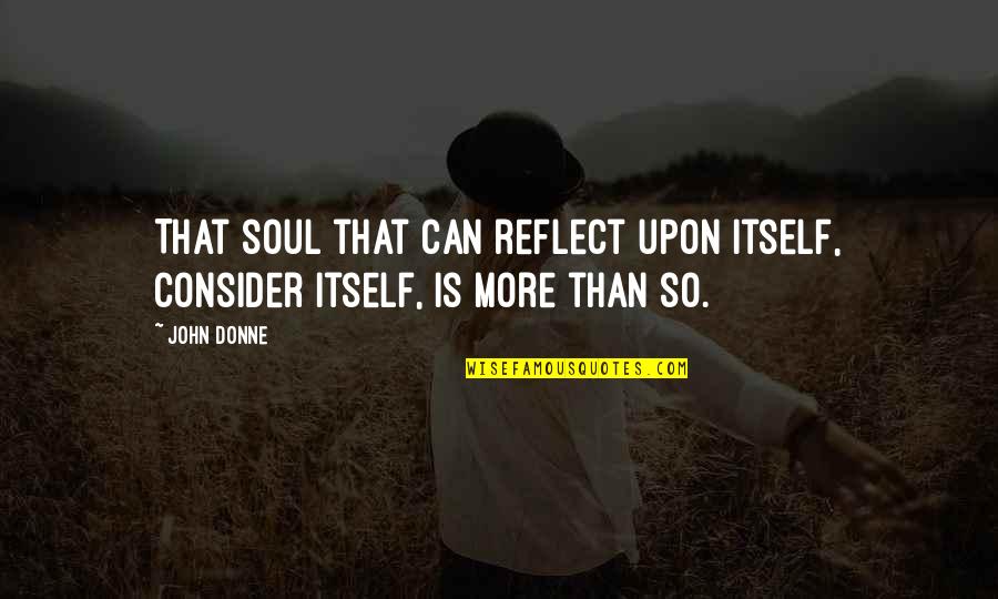 Aidh Al Qarni Quotes By John Donne: That soul that can reflect upon itself, consider