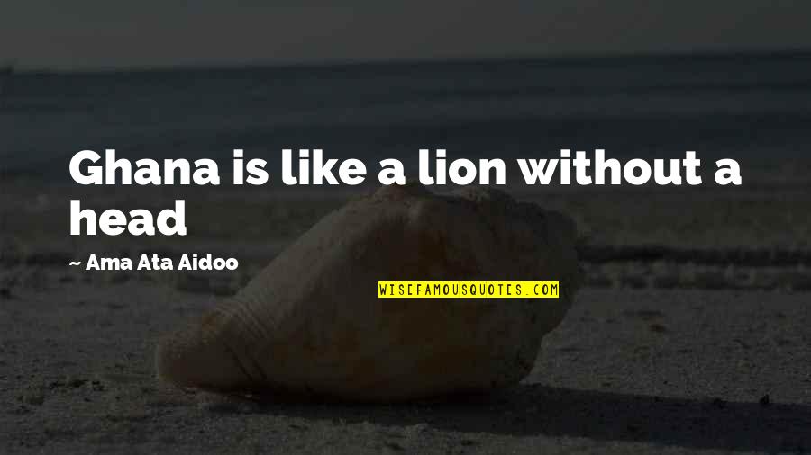 Aidoo Quotes By Ama Ata Aidoo: Ghana is like a lion without a head