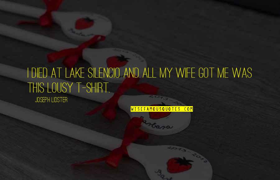 Ailemiz Quotes By Joseph Lidster: I died at Lake Silencio and all my