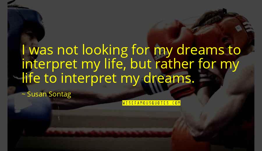 Ailenizi K Pek Quotes By Susan Sontag: I was not looking for my dreams to Ailenizi K Pek Quotes By Susan Sontag: I was not looking for my dreams to
