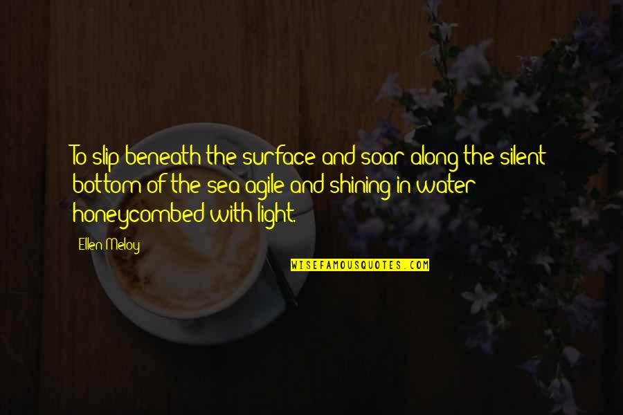 Ailith Metal And Distressed Quotes By Ellen Meloy: To slip beneath the surface and soar along