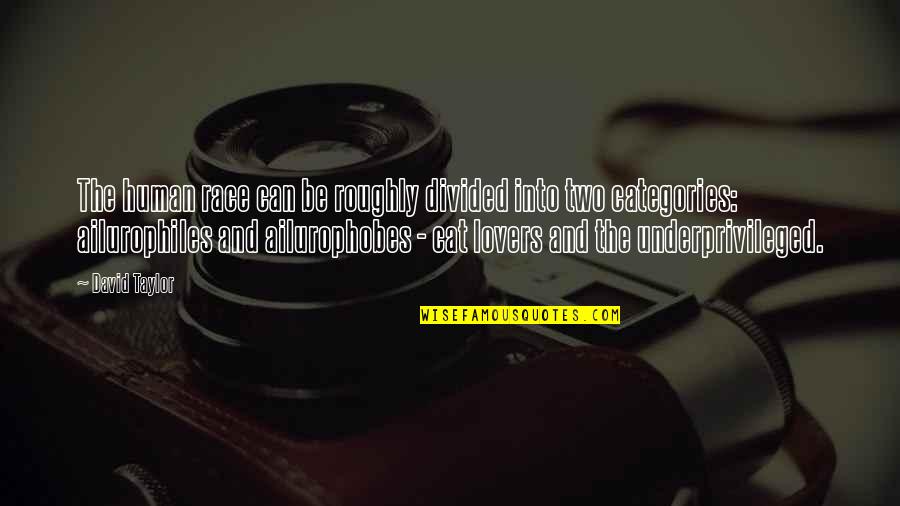 Ailurophiles Quotes By David Taylor: The human race can be roughly divided into