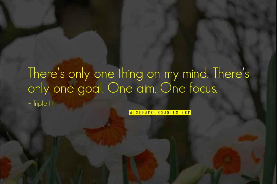 Aim For Goal Quotes By Triple H: There's only one thing on my mind. There's
