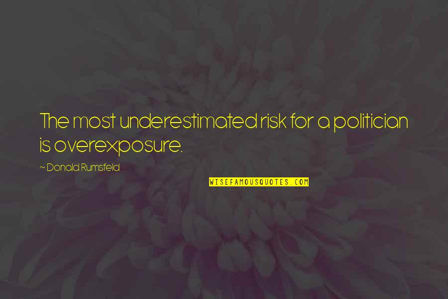 Aim Global Inspirational Quotes By Donald Rumsfeld: The most underestimated risk for a politician is