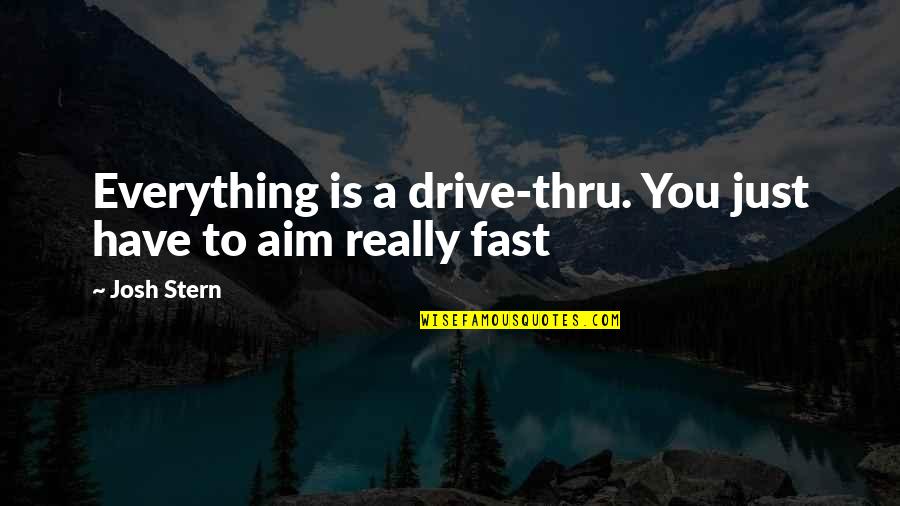 Aim Humor Quotes By Josh Stern: Everything is a drive-thru. You just have to