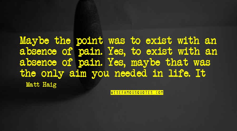 Aim In Life Quotes By Matt Haig: Maybe the point was to exist with an
