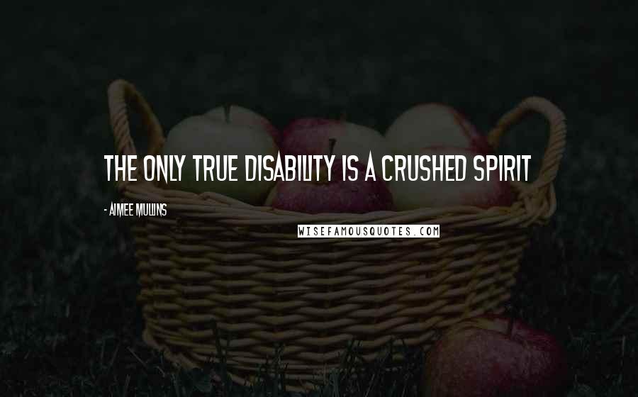 Aimee Mullins quotes: The only true disability is a crushed spirit