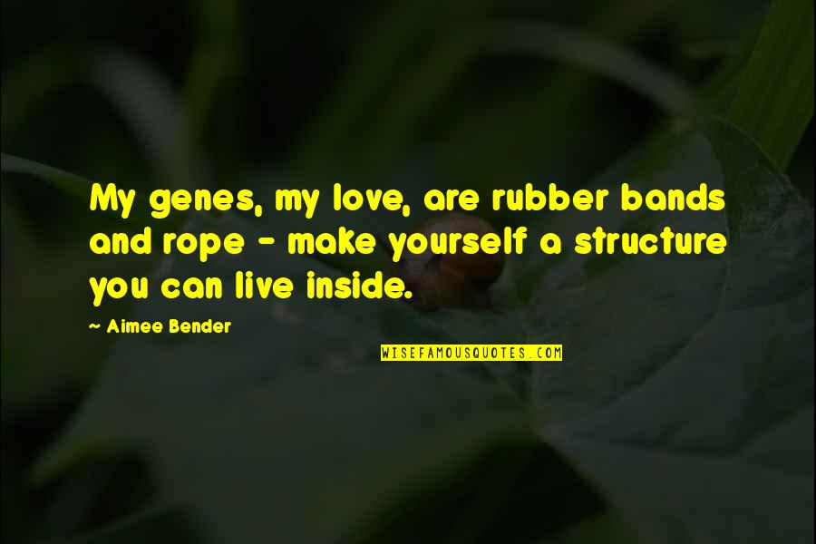 Aimee Quotes By Aimee Bender: My genes, my love, are rubber bands and