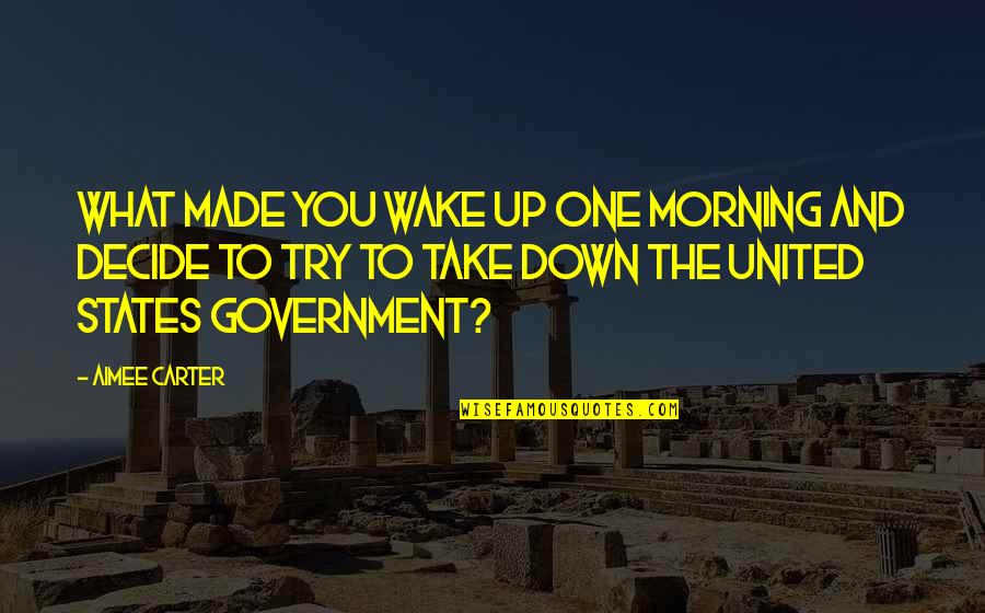 Aimee Quotes By Aimee Carter: What made you wake up one morning and