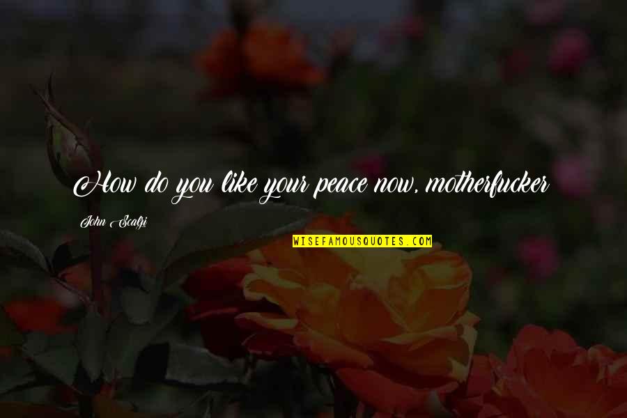 Aimhappy Com Quotes By John Scalzi: How do you like your peace now, motherfucker? Aimhappy Com Quotes By John Scalzi: How do you like your peace now, motherfucker?