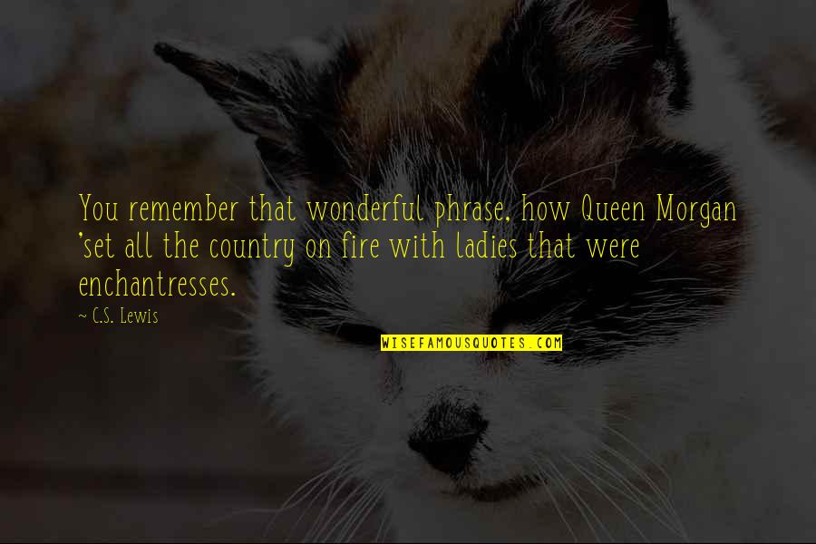 Ainhoa Cosmetics Quotes By C.S. Lewis: You remember that wonderful phrase, how Queen Morgan Ainhoa Cosmetics Quotes By C.S. Lewis: You remember that wonderful phrase, how Queen Morgan