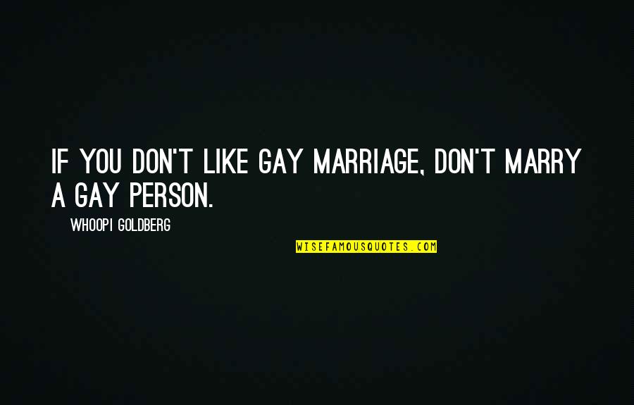 Ain't No Competition Quotes By Whoopi Goldberg: If You don't like Gay Marriage, Don't Marry