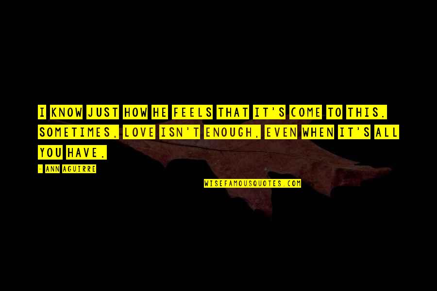 Aiping Zhu Quotes By Ann Aguirre: I know just how he feels that it's Aiping Zhu Quotes By Ann Aguirre: I know just how he feels that it's