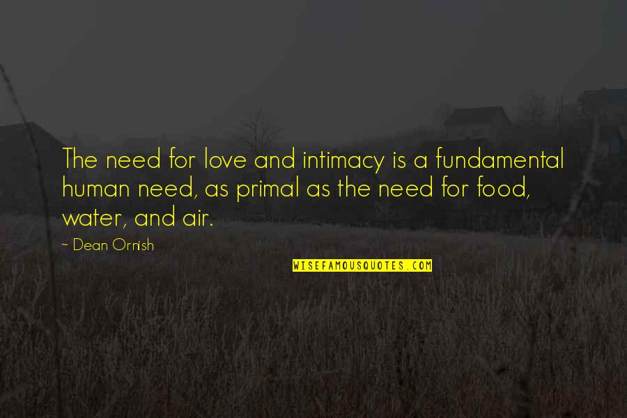 Air And Love Quotes By Dean Ornish: The need for love and intimacy is a