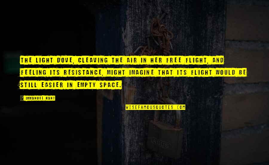 Air And Space Quotes By Immanuel Kant: The light dove, cleaving the air in her