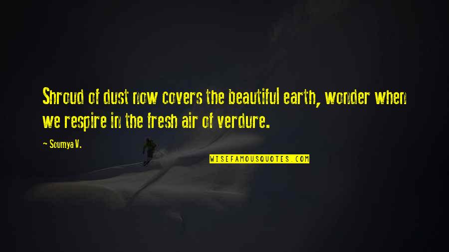 Air Pollution Quotes By Soumya V.: Shroud of dust now covers the beautiful earth,