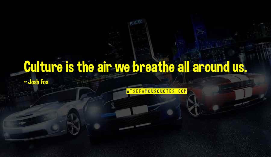 Air We Breathe Quotes By Josh Fox: Culture is the air we breathe all around
