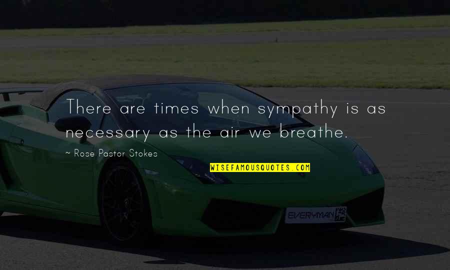 Air We Breathe Quotes By Rose Pastor Stokes: There are times when sympathy is as necessary