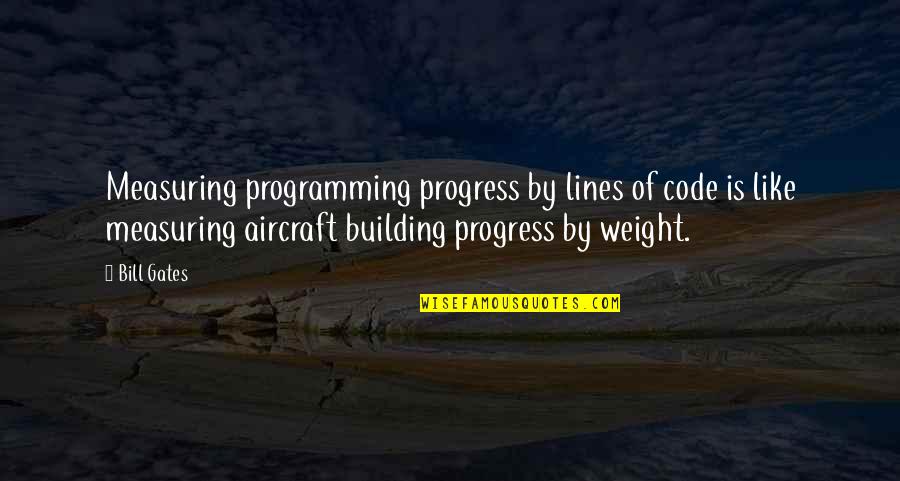 Aircraft Quotes By Bill Gates: Measuring programming progress by lines of code is