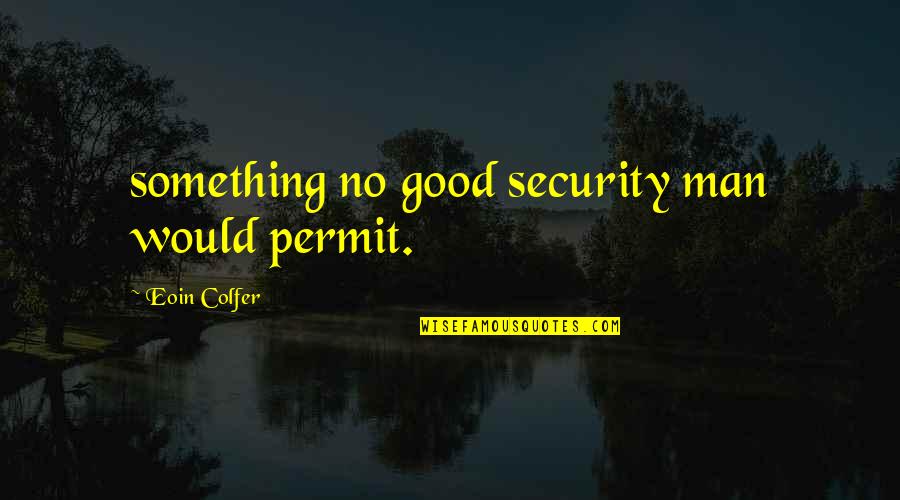 Airicka Young Quotes By Eoin Colfer: something no good security man would permit.