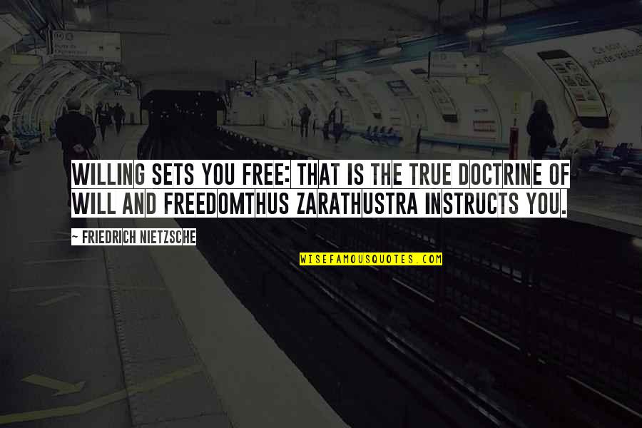 Airjets Quotes By Friedrich Nietzsche: Willing sets you free: that is the true