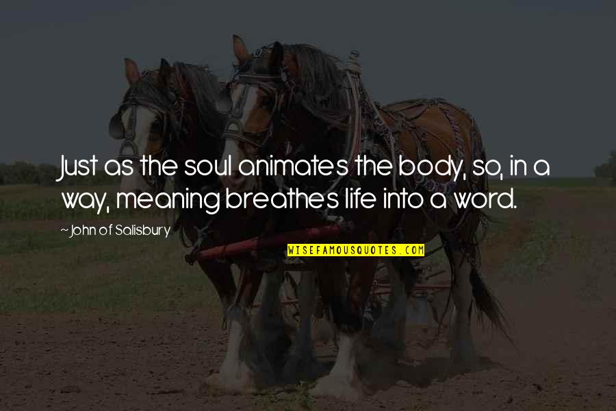 Airliners Quotes By John Of Salisbury: Just as the soul animates the body, so,