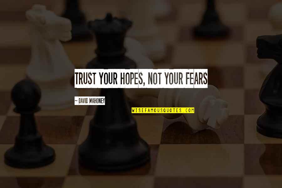 Airmiles Quotes By David Mahoney: Trust your hopes, not your fears