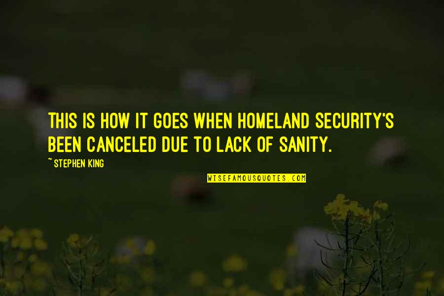 Airplane Tylenol Quote Quotes By Stephen King: This is how it goes when Homeland Security's