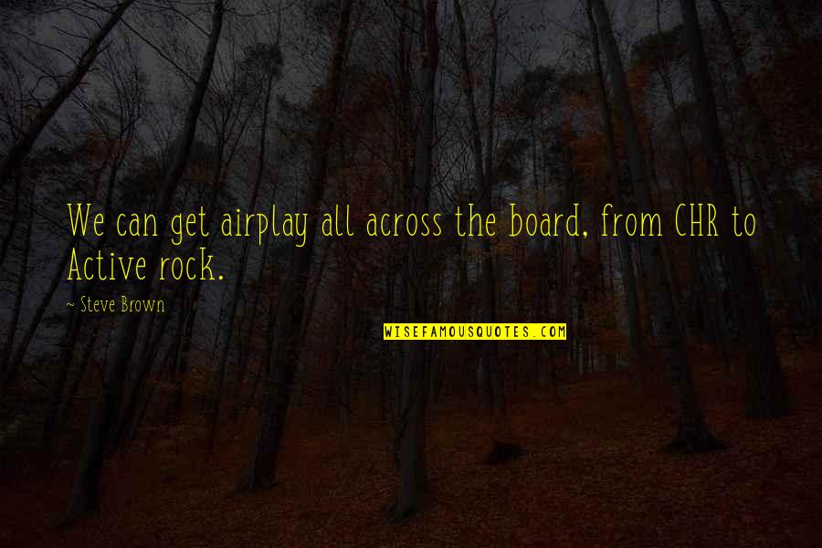 Airplay Quotes By Steve Brown: We can get airplay all across the board, Airplay Quotes By Steve Brown: We can get airplay all across the board,