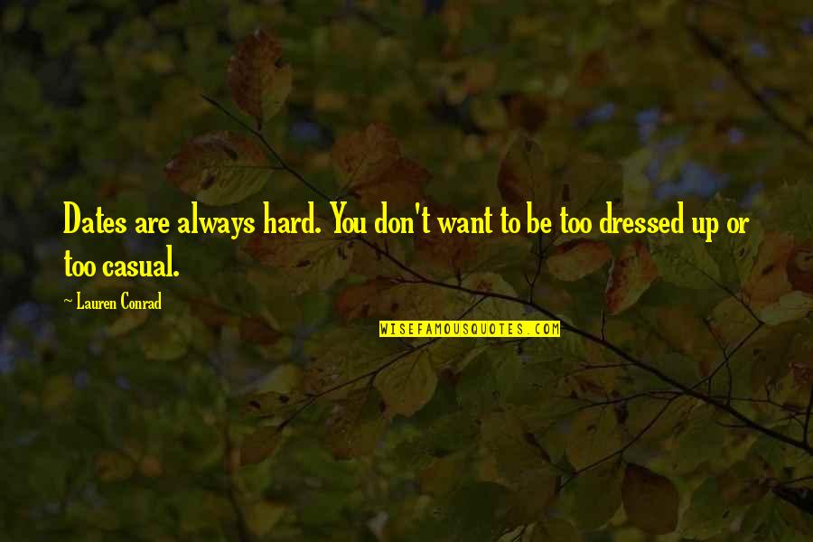 Airships Barry Hannah Quotes By Lauren Conrad: Dates are always hard. You don't want to
