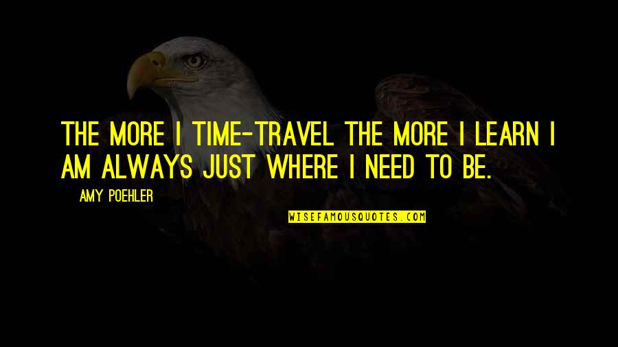 Airsickness Quotes By Amy Poehler: The more I time-travel the more I learn