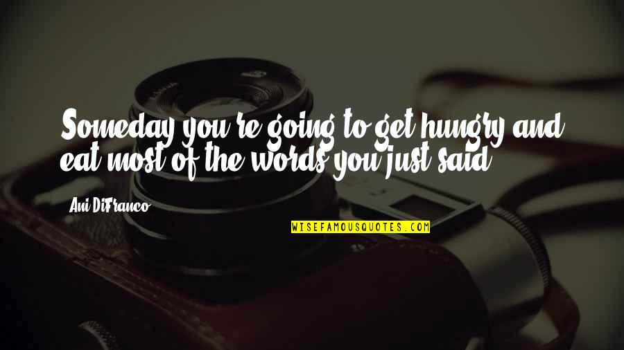 Airthereal Ma10k Pro Quotes By Ani DiFranco: Someday you're going to get hungry and eat