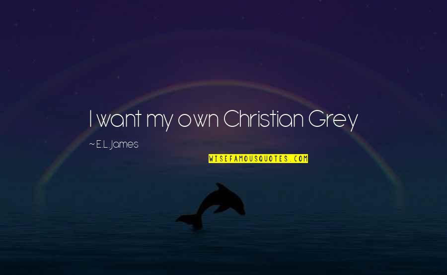 Airtoair Quotes By E.L. James: I want my own Christian Grey