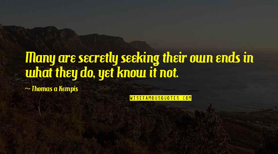 Aislante Definicion Quotes By Thomas A Kempis: Many are secretly seeking their own ends in