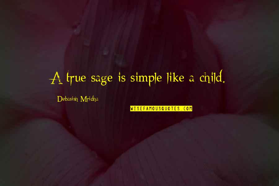 Aislarse De Los Demas Quotes By Debasish Mridha: A true sage is simple like a child.