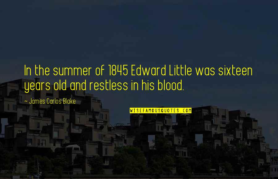 Aiysha Wilkins Quotes By James Carlos Blake: In the summer of 1845 Edward Little was