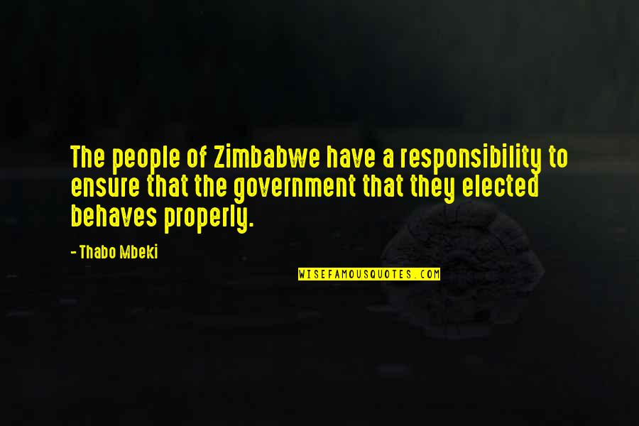 Aj Pierzynski Quotes By Thabo Mbeki: The people of Zimbabwe have a responsibility to