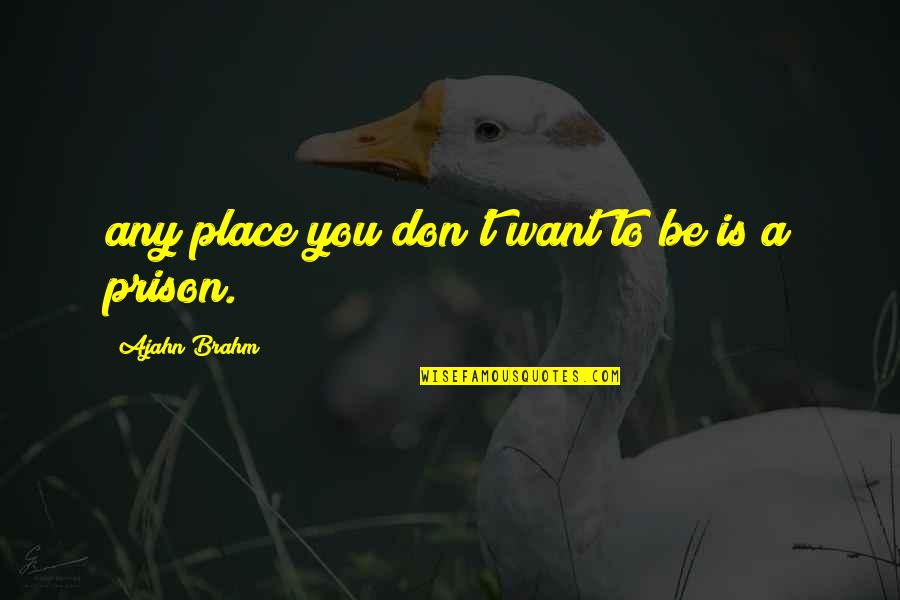 Ajahn Brahm Best Quotes By Ajahn Brahm: any place you don't want to be is