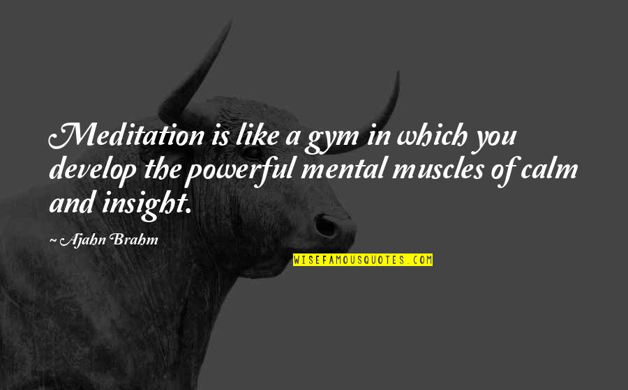 Ajahn Brahm Best Quotes By Ajahn Brahm: Meditation is like a gym in which you